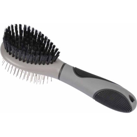Brosse de Toilettage "Double Face" 22cm Gris