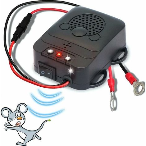 Répulsif Ultrason Pour Voiture, Électronique Dissuasion Répulsif Anti-Fouine De Rat Avec Lampes Stroboscopiques À Del Pour Voiture, Grange, Cuisine (1/5)