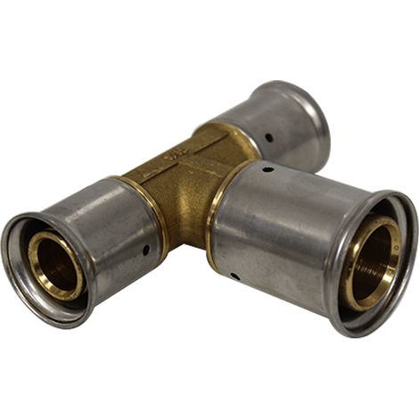 Té réduit laiton multicouche à sertir BE Ø26x3.0-32x3.0-26x3.0 (1/4)