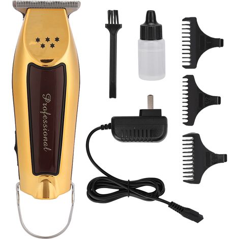 Tondeuse à Cheveux Électrique Professionnelle Machine à Couper les Cheveux 100-240V Prise US Dorée (1/5)