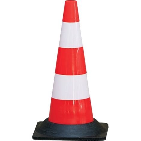 Cône de signalisation plastique rouge polyéthylène lesté - Taliaplast