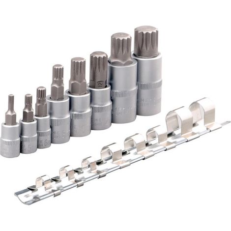 8 pièces douilles à embouts, M4 à M16, entraînement 1/4" 3/8" 1/2", multi-dents, acier inoxydable (1/3)