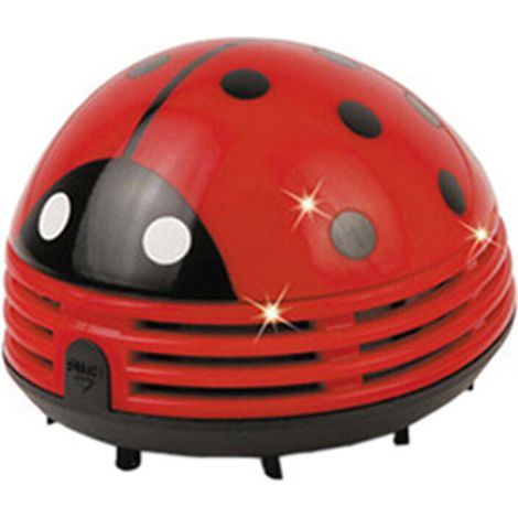 Ladybug Mini Cute Desk Battery Powered Ladybug Table Vacuum Cleaner (Red)