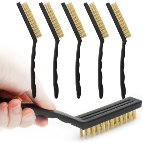 Sollbry 6 Pièces Brosses Métalliques Brosse Laiton, Noir Nylon Poignée Brosse pour Nettoyer les Scories de Soudure, La Rouille, Évier (1/5)