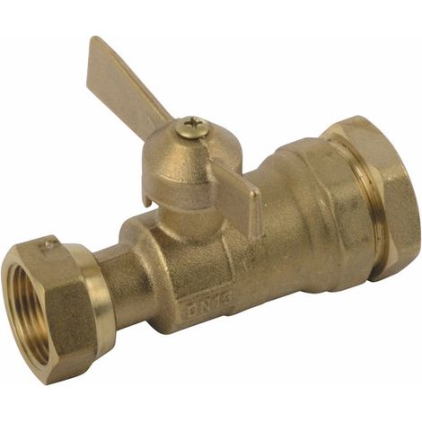 Rubinetto d'arresto prima/dopo contatore diritto per tubo pe 3/4"