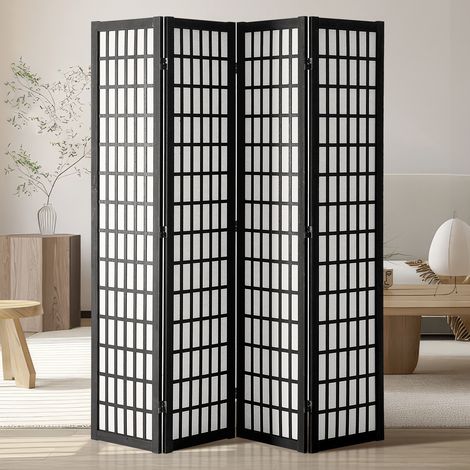VEVOR Divisorio per Ambienti a 4 Pannelli, Schermo Pieghevole in Legno per Interni, Divisori Giapponesi, Schermi Decorativi Portatili, per Separazione di Ambienti, Casa, Ristorante e Camera da Letto