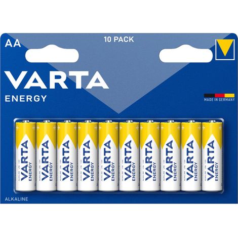 Varta Energy AA-Alkaline-Batterien LR06 – 10 Stück – Uhrlampe/Grablicht (1/3)