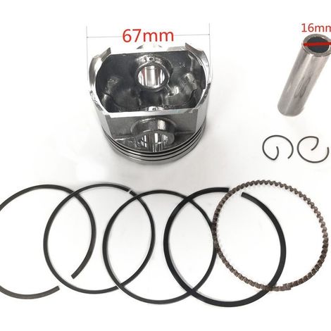 Cylinder parts for the popular South American motorcycle DM250, compatible with Zongshen 250CG250 cylinder kits and 67mm pistons. (1/4)