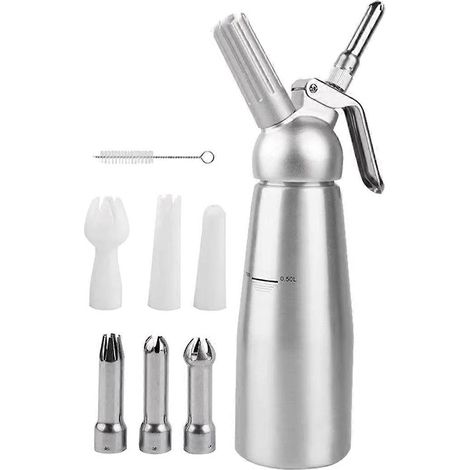 500 ml whipped crème distributeur aluminum crème foam cake piping siphon squeeze bouteille cuisine dessert outil (1/5)