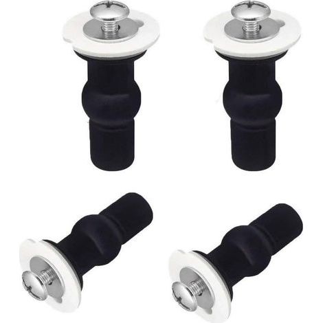 Lot de 4 boulons pour abattant WC, vis pour charnière, fixations pour abattant WC, kit de pièces de rechange en caoutchouc expansible (pour abattants WC avec trou de 14 à 16 mm) (1/5)