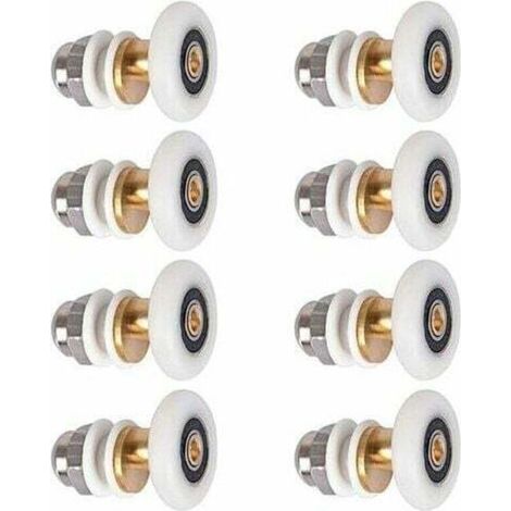 8 roulettes pour porte de douche coulissante, salle de bain, 19 mm, haut et bas (1/5)