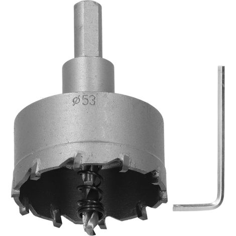 Scie cloche carbure 53mm pour métal inoxydable, plaque d'acier, coupe robuste TCT, ouvre-trou perforateur acier (1/5)