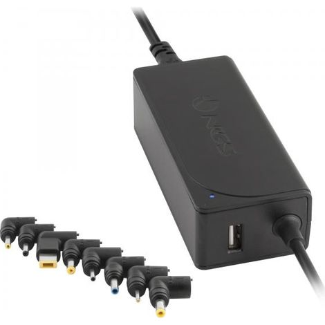 Adaptador de corriente ngs automatic 45w con 8 adaptadores y salida usb 2a (1/3)