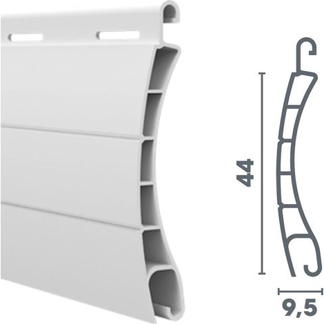 Lame Volet Roulant 44mm PVC Ajourée - 160cm - Blanc - Recoupable