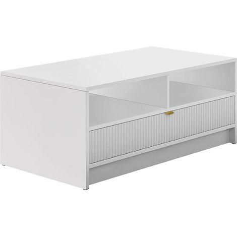 Mesa de centro Comfivo Papilio, Blanco, 40x50x100cm, Diámetro: 0, Aglomerado laminado, Angular