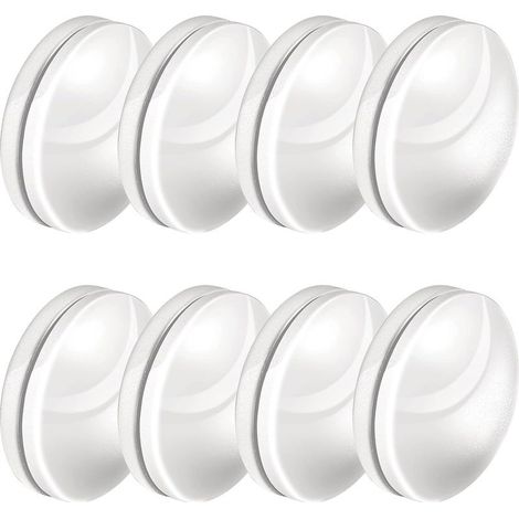 (White, 8 Sets) Magnetic Curtain Weights, Plastic Coated Heavy Duty Shower Curtain Magnets, Seamless, Prevent Blowing Away, Work for Draperies, Tablecloths, Flags, Outdoor Curtain Liner (1/5)