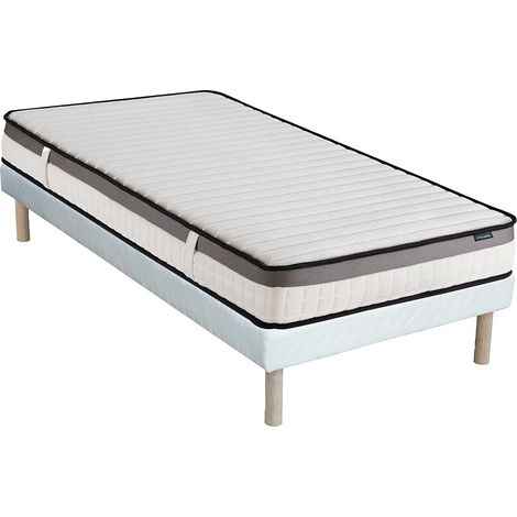 Ensemble 90 x 200 cm sommier + matelas mousse mémoire de forme ép.19cm - ORTHOMEMORY de DREAMEA (1/5)