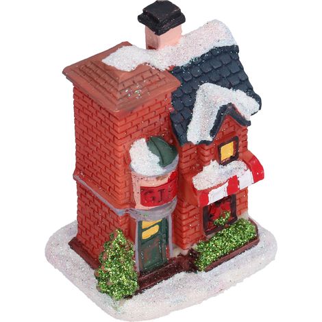 Maison de Noël en résine avec éclairage LED chaud, micro-paysage, décoration, cadeau de Noël (1/5)