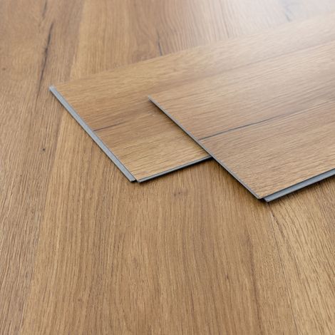 ML-Design Pavimento Vinilico in PVC a Click per Interno, Spessore 4,2 mm, Parquet Laminato ad Incastro Impermeabile, Antiscivolo e Isolamento Acustico, Effetto Legno Rovere Rustico, 1,54 m²/7 Listoni (1/5)