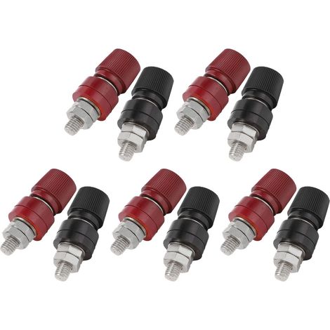 Lot de 5 bornes de connexion M8 en laiton plaqué plastique technique pour machines (1/5)