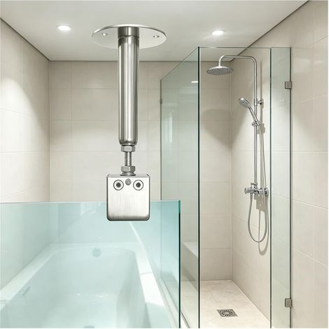 Barre de stabilisation paroi douche en verre gain place, support (1/5)