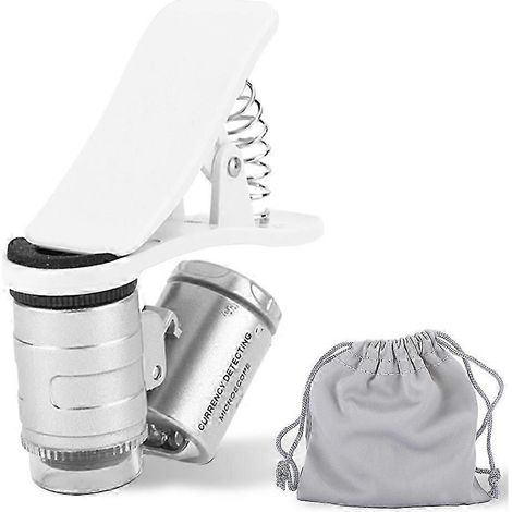 Loupe de poche 60X avec lentille en verre optique et lumière LED, portable pour bijoux, timbres, pièces de monnaie, loisirs créatifs - Comprend 3 piles LR1130 (1/5)