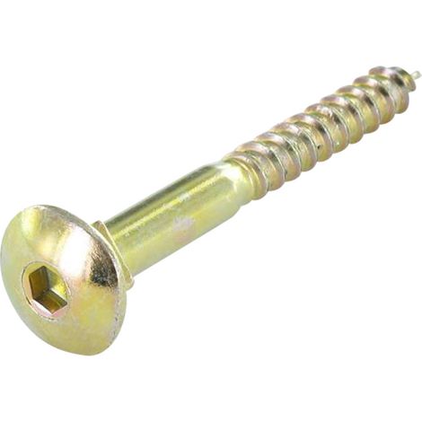 Vis bois TRCC JAPY tête ronde collet carré 6X50 Hexagonal creux 4 Acier zingué-1 pièce