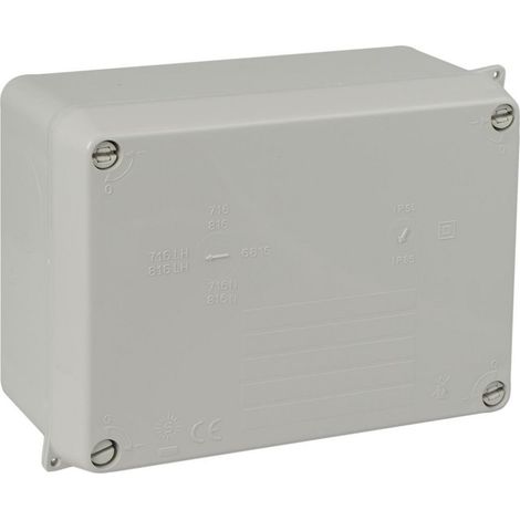 Scatola di connessione stagna rettangolare senza coni IP65/IK08 153x110x65mm/160x120x71mm con coperchio di chiusura con viti gri