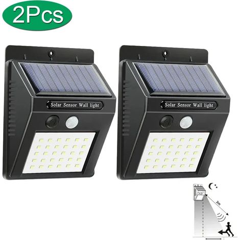 (2 pièces) Lampe solaire LED sans fil avec détecteur de mouvement, étanche, pour extérieur, décoration de jardin, projecteur mural (1/5)