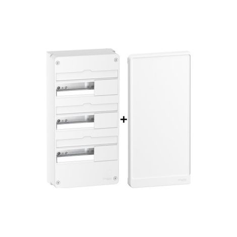 Schneider - Resi9 - Coffret 3 Rangu00e9es de 13 Modules + Porte - Ru00e9f. : R9H13403+R9H13423 (1/4)
