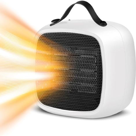 Ulisem Chauffage céramique avancé et sûr, petit radiateur électrique 1000 W, portable, interrupteur anti-basculement, protection contre la surchauffe, design compact et élégant pour bureau. (1/5)