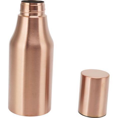 Flacon distributeur d'huile en acier inoxydable, design anti-gouttes, couvercle anti-poussière, facile à nettoyer, matériau PP, bec verseur d'huile pour la cuisine, 500 ml, or rose (1/5)