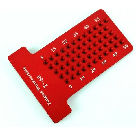 T60 Aluminum Alloy T-Type Scriber, Precision Marking Ruler, T-Ruler Measuring Tool, Woodworking Ruler (Red) (1/5)