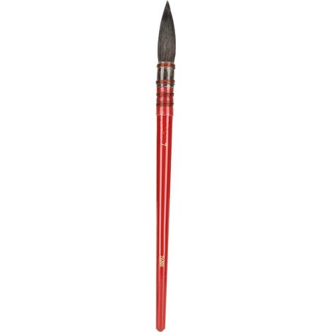 Pinsel aus Eichhörnchenhaar mit spitzer Spitze für Aquarell- und Acrylfarben, roter Griff, Eisenring, Künstlerbedarf (1/5)