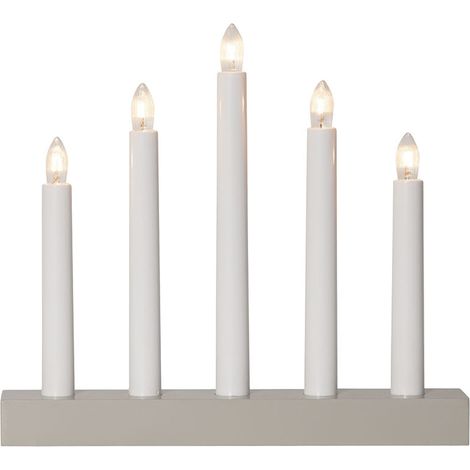 Lustre de fenêtre discret « Inez » de Star Trading, beige, 5 lumières, ampoules E10 remplaçables, fonctionnement sur secteur, L 26,5 cm (1/4)