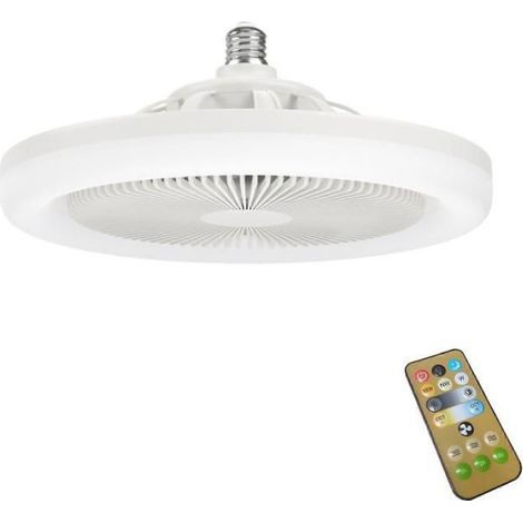 Deckenventilator mit Fernbedienung, 25 cm (10 Zoll) dimmbar, 3 Lichtfarben, Glühbirne (1/5)