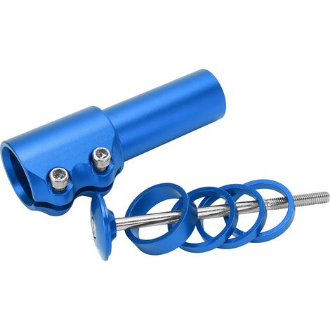 Potence vélo tout terrain en alliage d'aluminium, adaptateur rehausseur de guidon pour fourche 28.6 mm, couleur bleue (1/5)