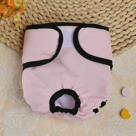 QAZQA Couches pour chien durables, couches pour chiots réutilisables et absorbantes pour chiens mâles et femelles en chaleur, règles, incontinence ou miction excitable (XL,rose) (1/4)