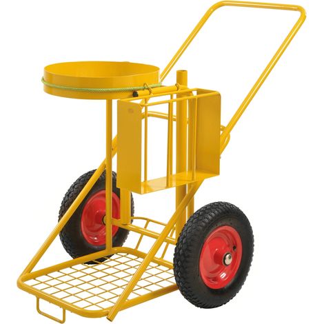 Kongamek Reinigungswagen in gelb 1200x820x1000 mit Luftbereifung Ø400mm (1/3)