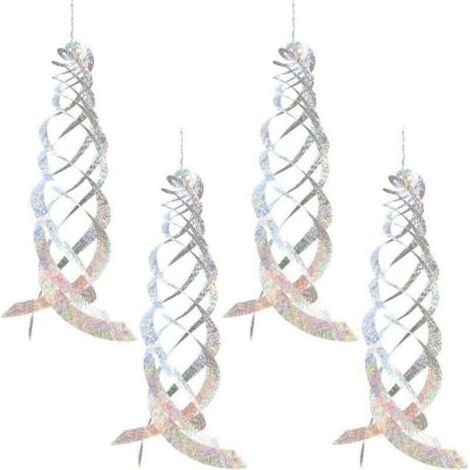 Lot de 4 Effaroucheur Pigeons, Anti Pigeons Bande Répulsifs Réfléchissants à Suspender Moulin à Vent pour Balcon et Jardin Exterieur (1/4)