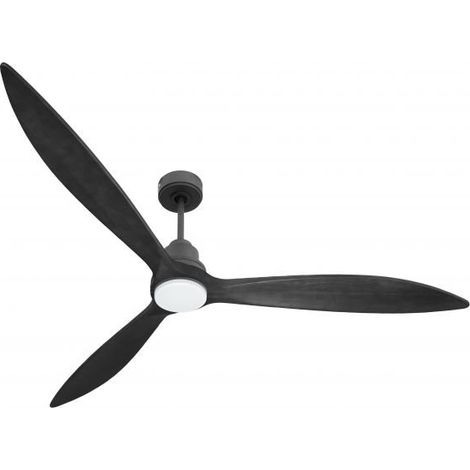 Tenerife  - Super destratificateur et ventilateur DC 166 cm  Gris basalte pales bois noir avec Lumière 30 à 60 m² (1/5)