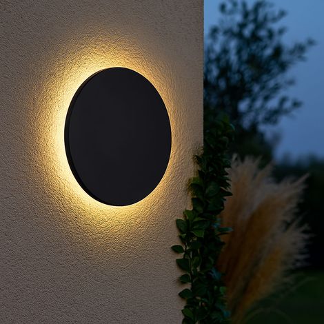 Wandleuchte Außenleuchte LED Gartenlampe IP54 Stufenschalter D 25,2 cm schwarz