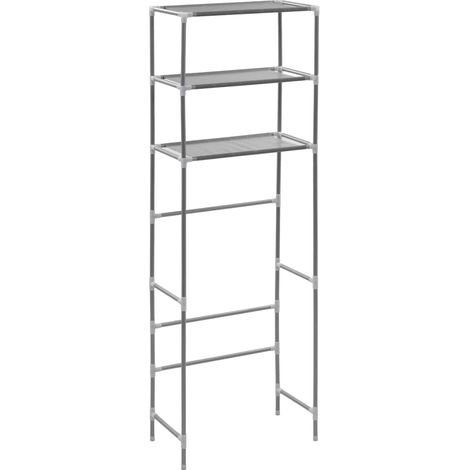 Maison Exclusive - Scaffale per Bagno con 3 Ripiani Argento 53x28x169 cm (1/5)