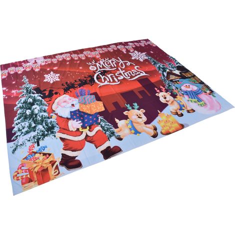 Wandteppich aus Polyesterfaser mit Cartoon-Weihnachtsmotiv und Elchmotiv, 230 x 180 cm / 90,6 x 70,9 Zoll, ideal als Fotohintergrund. (1/5)