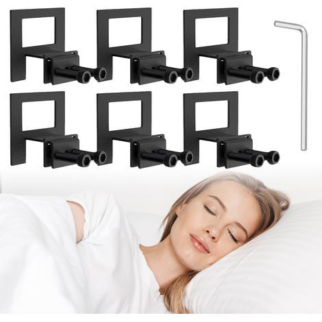 Pièces Arret Matelas, Antidérapant Cale Matelas, Réglables Joints de Matelas en Métal, avec 1 Clé, Installation Facile, pour Cadre de Lit Antidérapant (1/5)