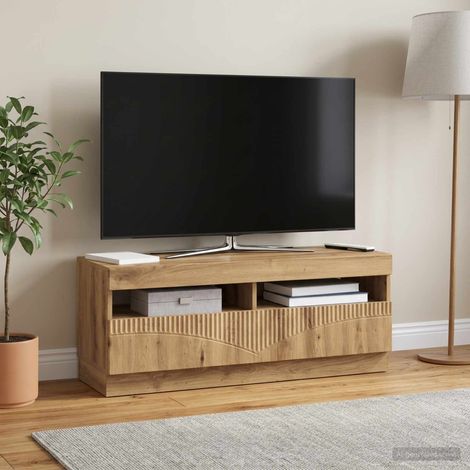 Beyamis Meuble TV LED en chêne massif et bois d'ingénierie (1/5)