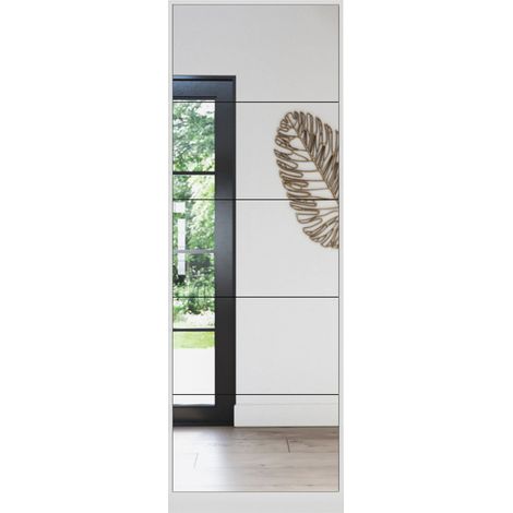 Schuhschrank mit Ganzkörperspiegel, weiß, 5 Klapptüren, MDF (1/5)
