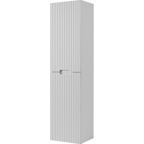 Meuble colonne de salle de bain suspendu VENA blanc 36 x 136 cm (1/5)
