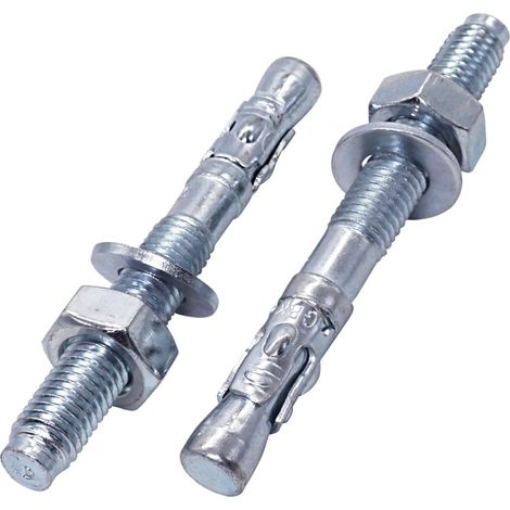 Lot de 10 Chevilles, M10 x 90 mm, Acier Galvanisé, Boulons Ancrage, Maçonnerie, Béton (1/5)