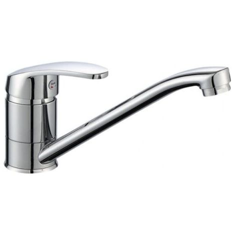 Die vertikale Küchenarmatur für kaltes und warmes Wasser mit langem Auslauf kann das Spülbecken und den Wasserhahn mit langem Hals drehen (1/5)